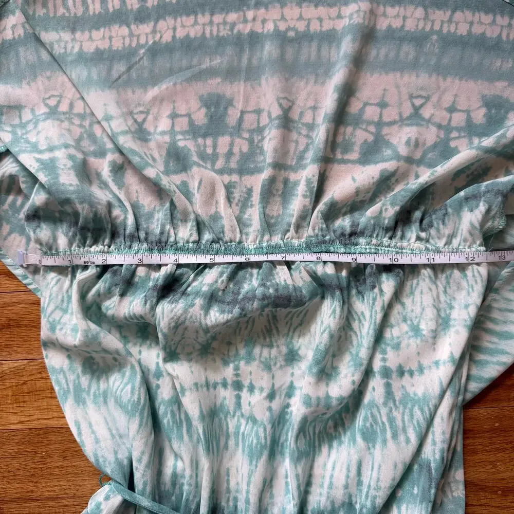 Aakaa Strapless Tie Dye Blue Maxi Dress Sz S Romantic Boho Feminine Vacay Resort